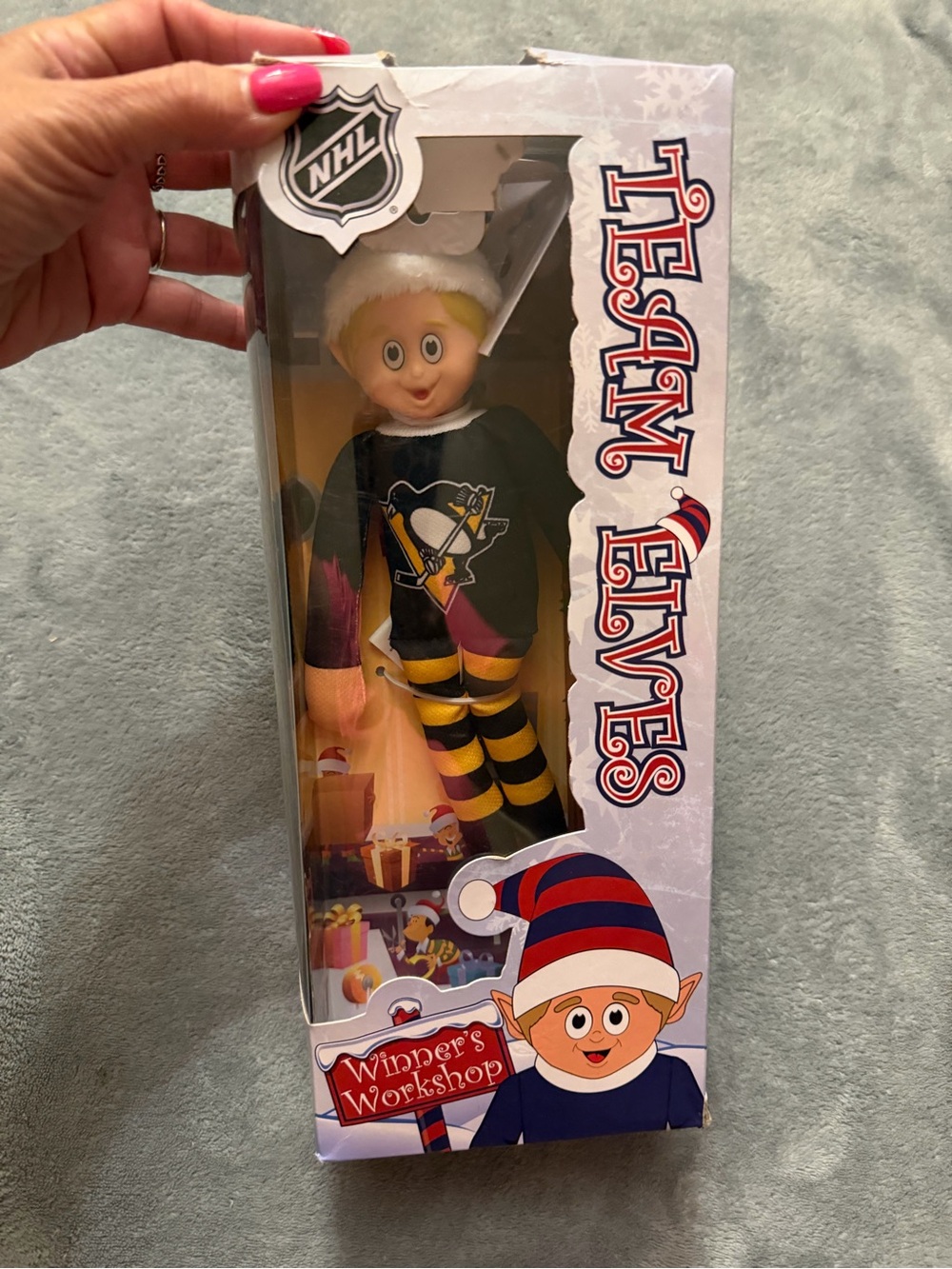 NEW RARE NHL PITTSBURGH Penguins Plush Team Elf ON THE SHELF in Black and Yellow